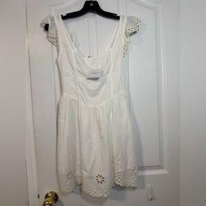 American Eagle Outfitters Cream Eyelet Dress XS